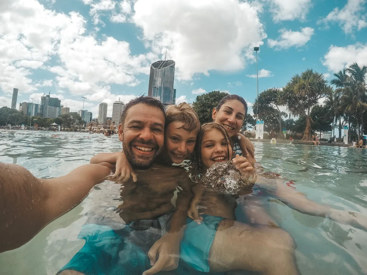 Andre Strauss com a família em Brisbane