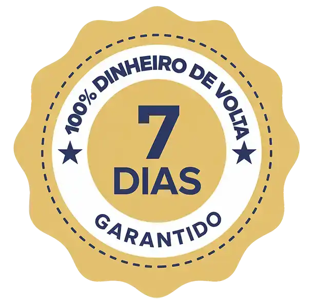 Garantia de 7 dias, 100% dinheiro de volta